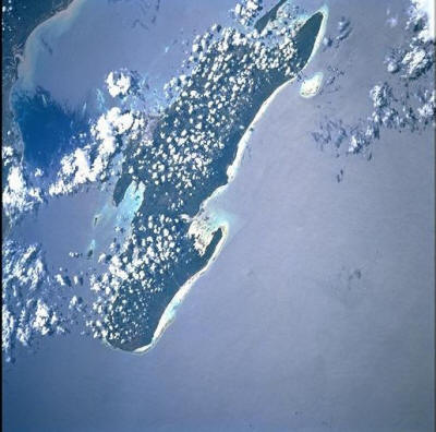 Unguja Island showing the east coast